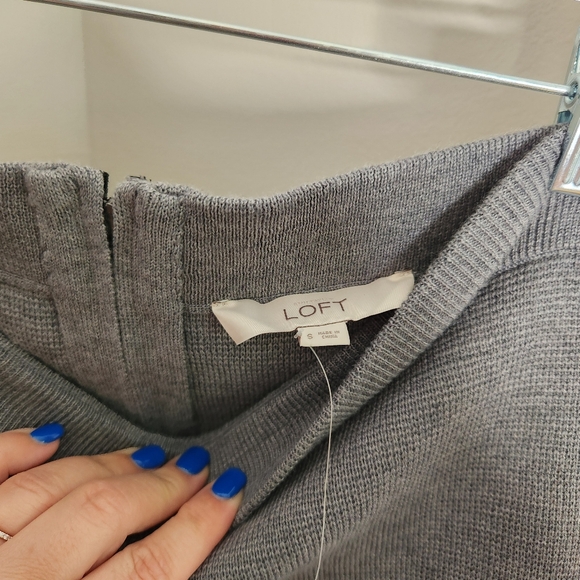 LOFT skirt NWT women's small wool blend stretch knit sweater color block - Picture 2 of 5